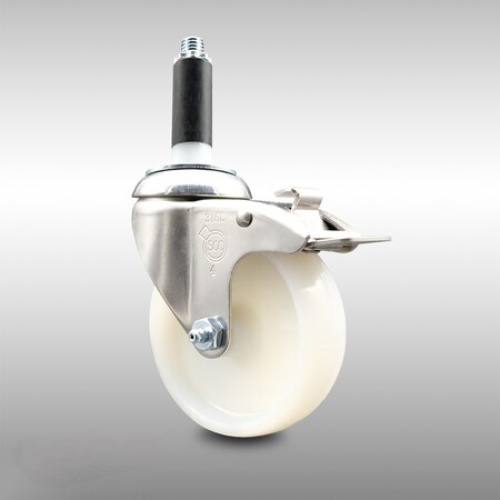 Service Caster 4 Inch 316SS Nylon Wheel Swivel 7/8 Inch Expanding Stem Caster Lock Brake SCC SCC-SS316TTLEX20S414-NYS-78